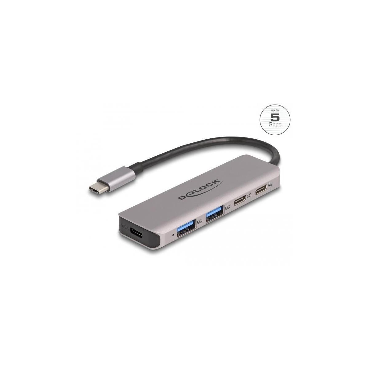 64239 DELOCK USB-Hub, Grau