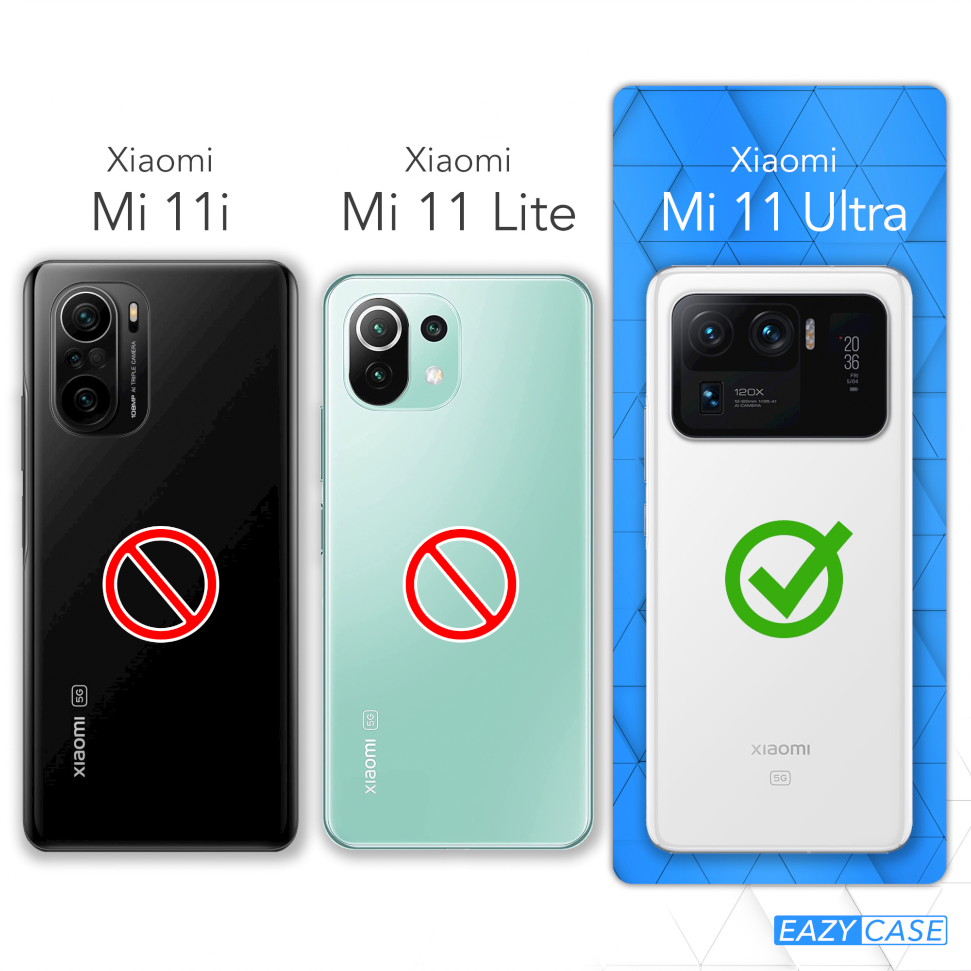 11 Xiaomi, Blau Mi / Umhängeband, Ultra, EAZY Silber CASE Cover Umhängetasche, mit Camouflage Clear Clips