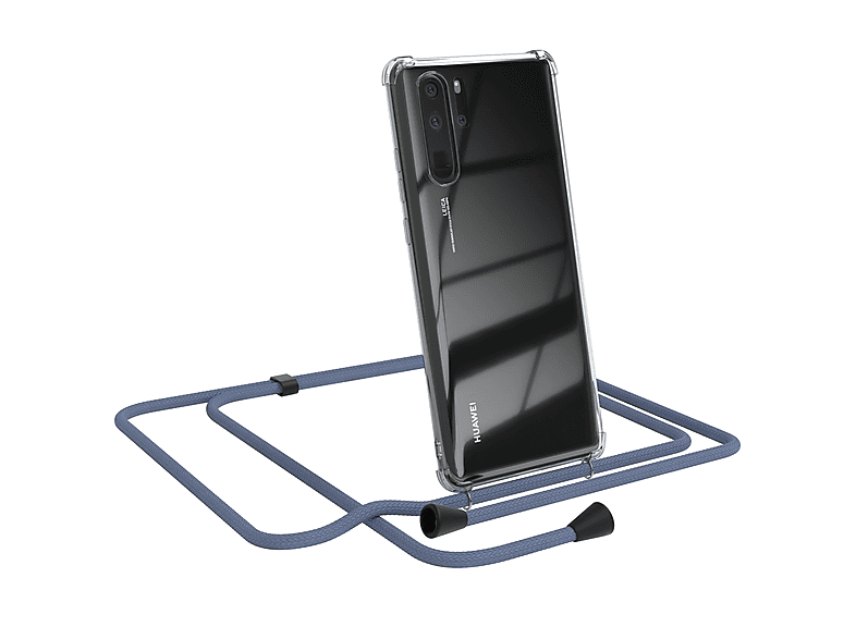 EAZY CASE Clear Cover mit Umhängeband, Umhängetasche, Huawei, P30 Pro, Blau