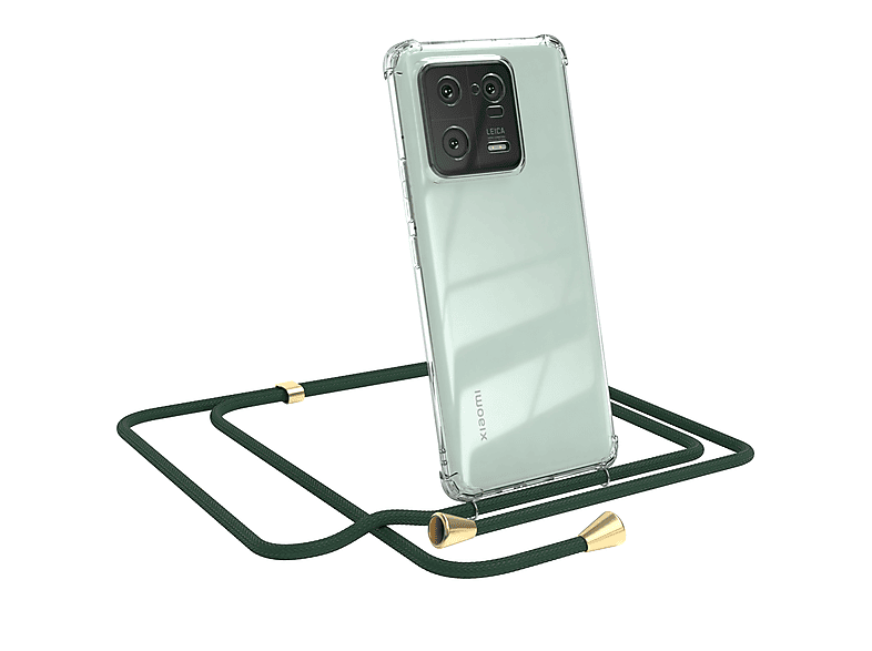 EAZY CASE Clear Xiaomi, Pro, Umhängetasche, / Gold mit 13 Clips Grün Umhängeband, Cover