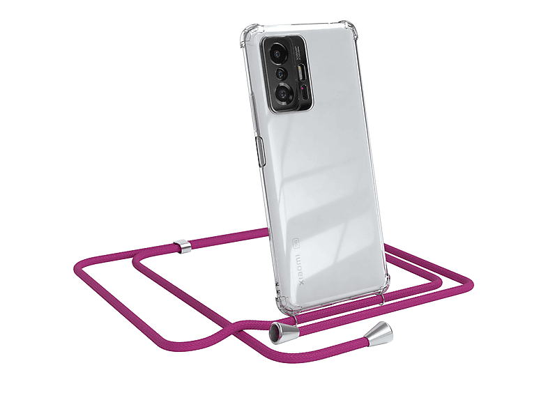 EAZY CASE / Cover Pro Pink Umhängeband, Silber 11T Umhängetasche, Clear 5G, 11T Clips / Xiaomi, mit