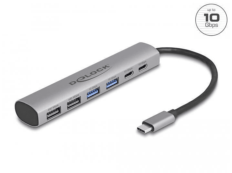 USB-Hub, DELOCK 64232 Grau