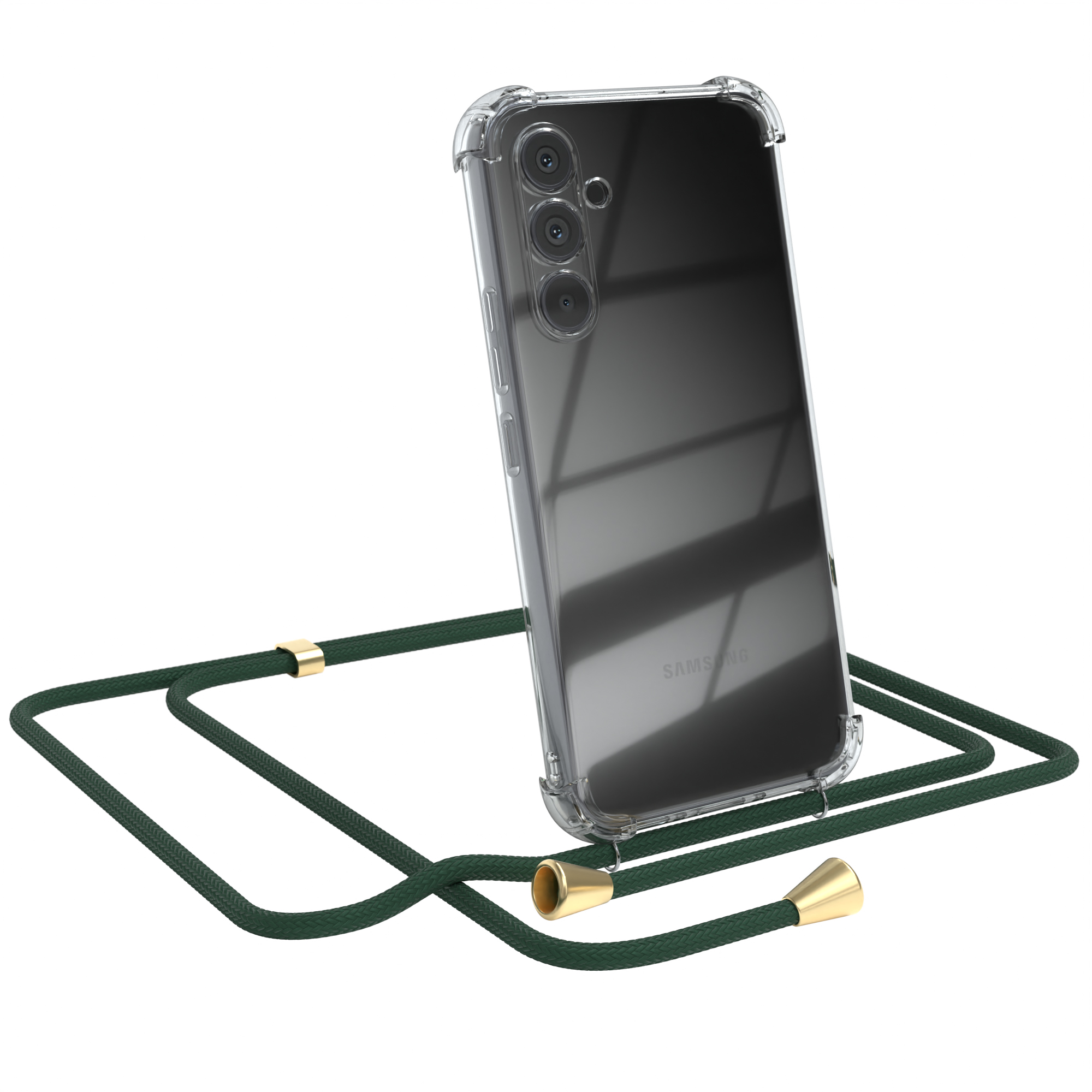 / Grün Samsung, Cover Clear mit Umhängeband, Umhängetasche, A54, Galaxy Gold CASE Clips EAZY
