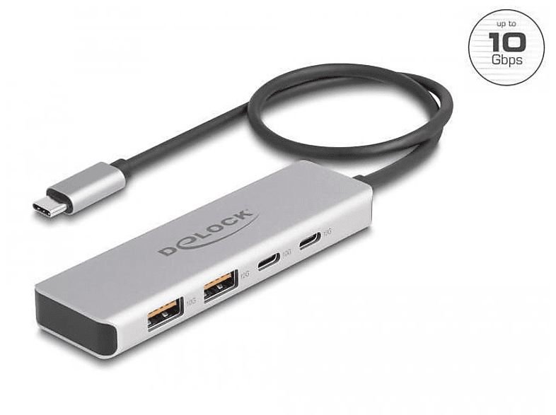 USB-Hub, DELOCK Grau 64230