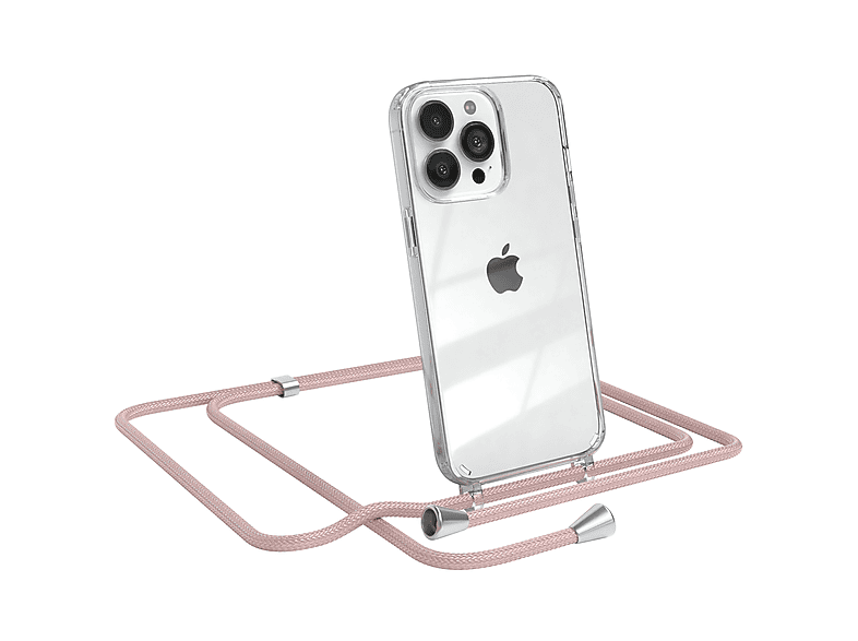 EAZY CASE Clear Silber 13 Cover / mit Pro, Clips iPhone Rosé Umhängetasche, Umhängeband, Apple