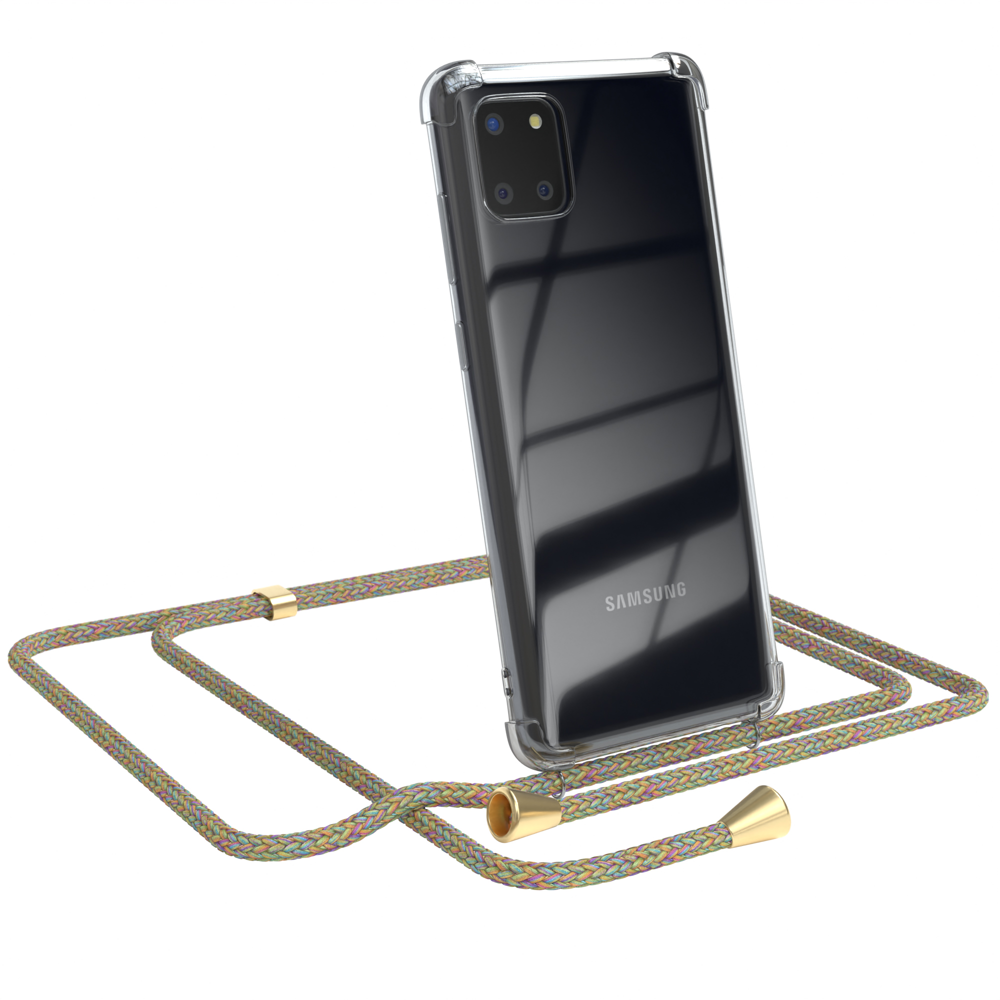 Clear Samsung, CASE mit EAZY / Umhängetasche, Lite, Umhängeband, Note Cover 10 Bunt Galaxy Gold Clips