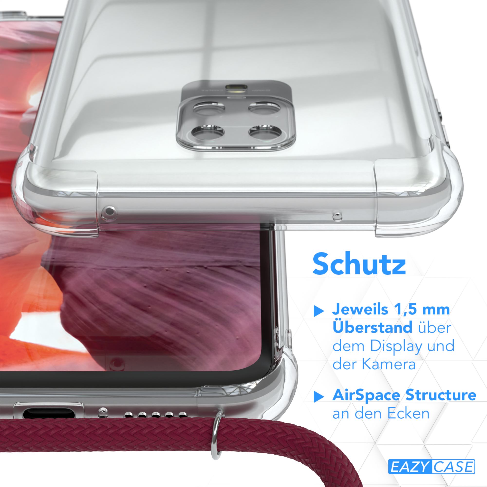 Nahaufnahme einer Handyhülle mit Schutzfunktionen.