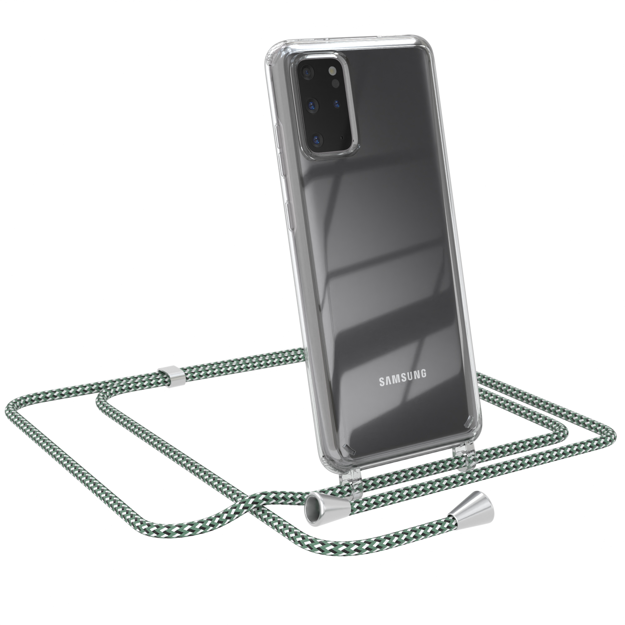 EAZY CASE Clear Samsung, Cover S20 mit Galaxy 5G, Plus S20 / Plus Umhängetasche, Umhängeband, Weiß Grün
