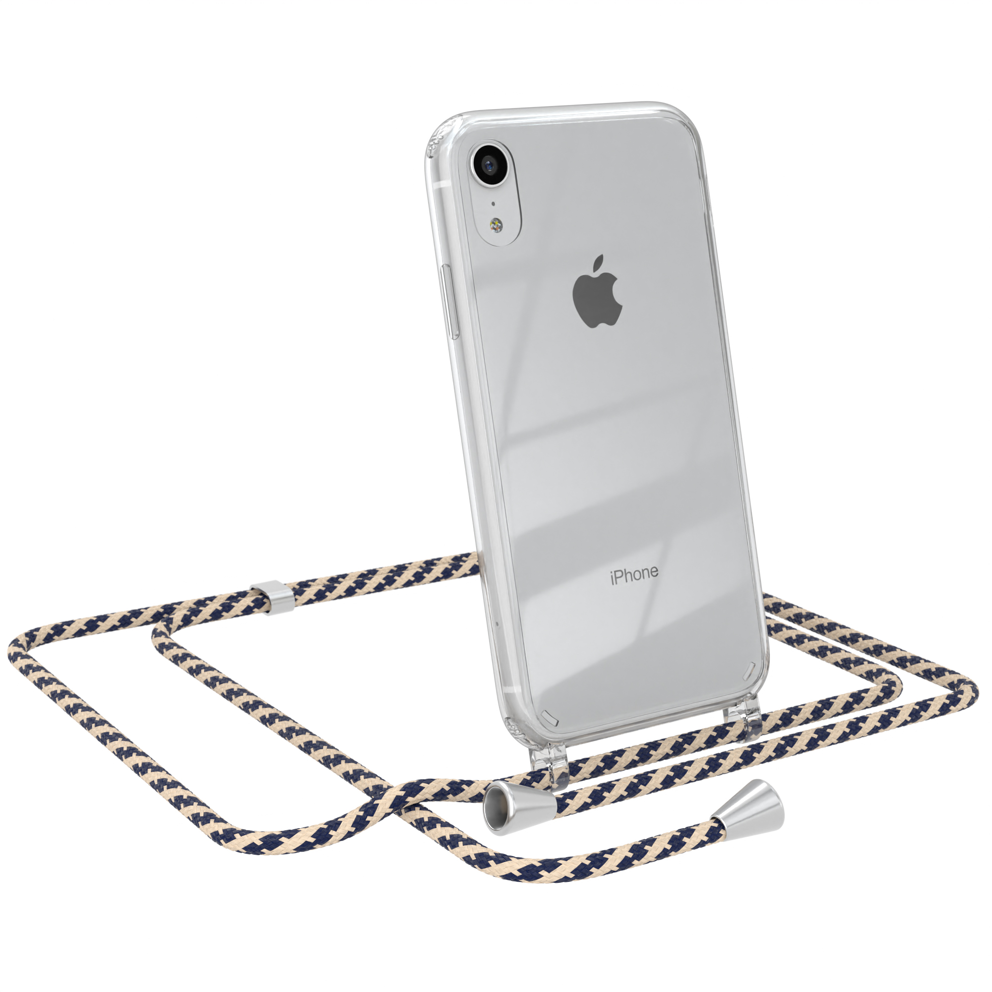 Umhängetasche, EAZY mit Cover iPhone XR, Umhängeband, Clear Taupe CASE Camouflage Apple,