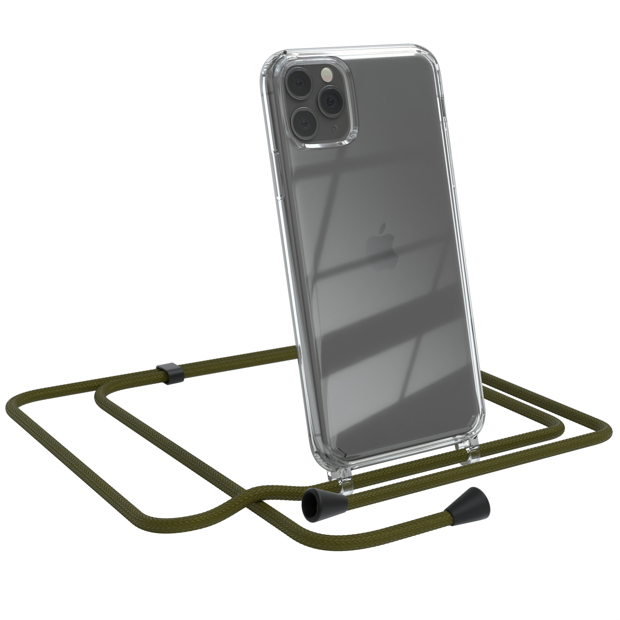 11 Clear Grün iPhone Umhängetasche, mit Apple, Max, Cover Olive Umhängeband, Pro CASE EAZY