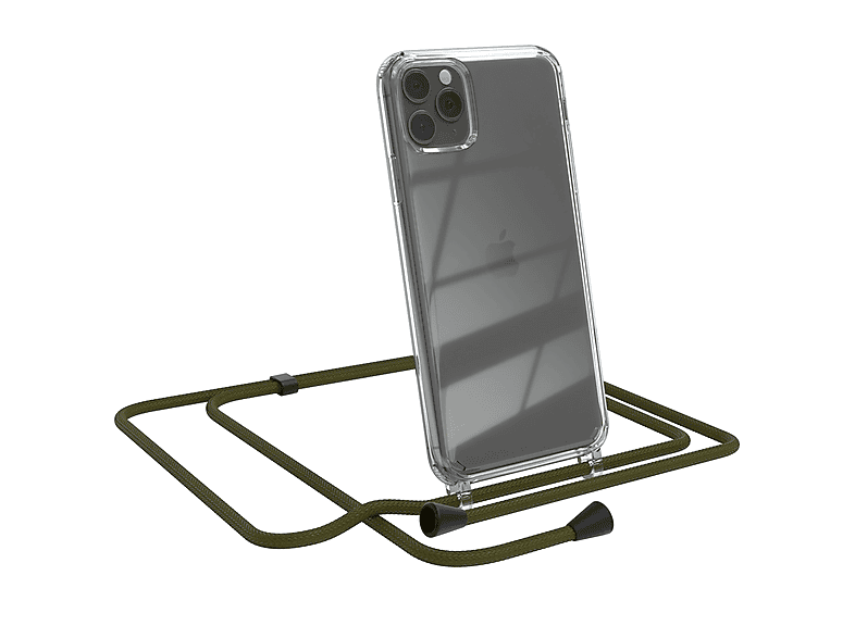 Umhängetasche, Max, 11 Olive mit Pro Apple, CASE Cover Umhängeband, EAZY iPhone Clear Grün