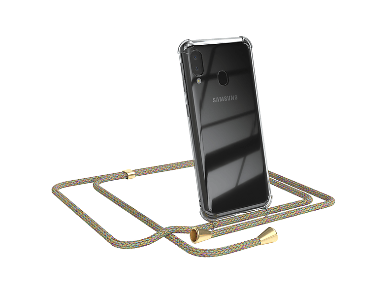 Umhängeband, Clear mit A20e, Bunt Umhängetasche, / Galaxy Gold EAZY CASE Samsung, Clips Cover