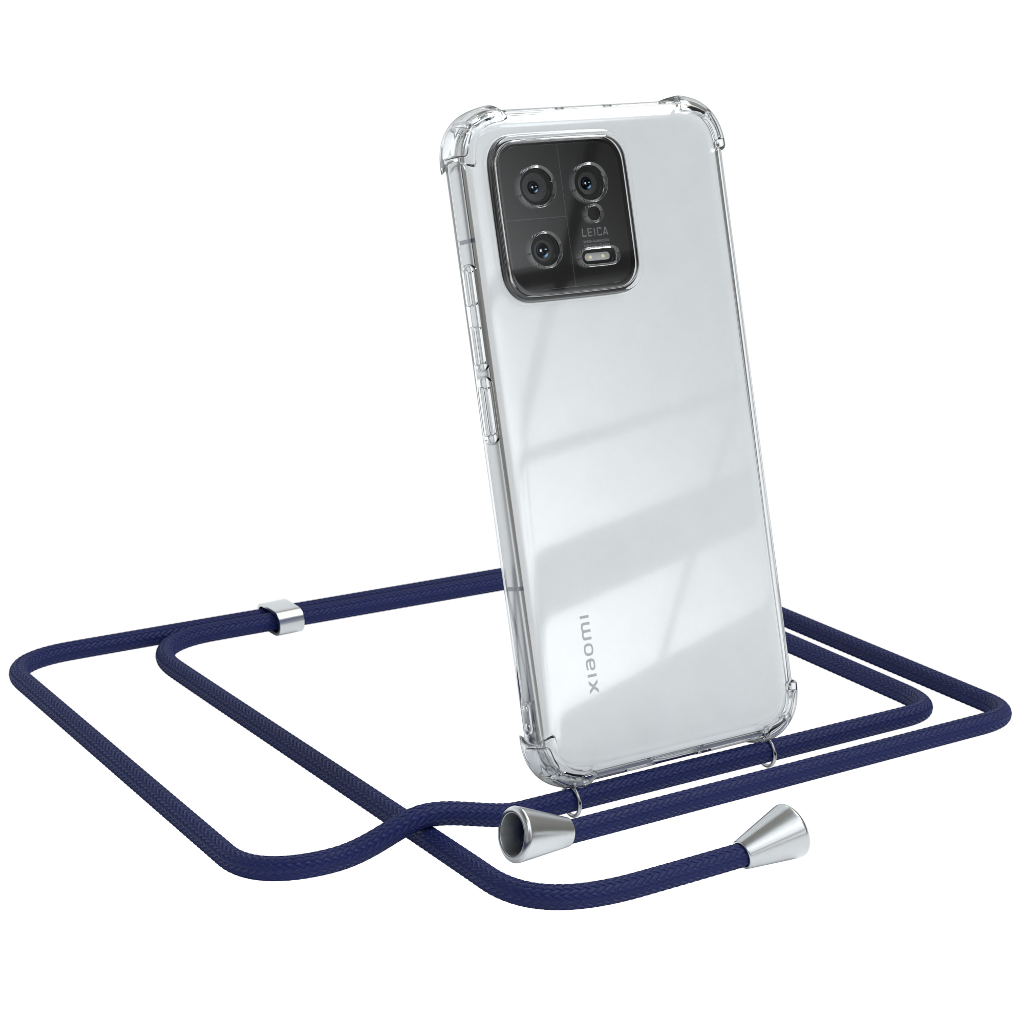 Umhängetasche, / Blau Silber Xiaomi, EAZY Umhängeband, 13, Clear Cover CASE mit Clips