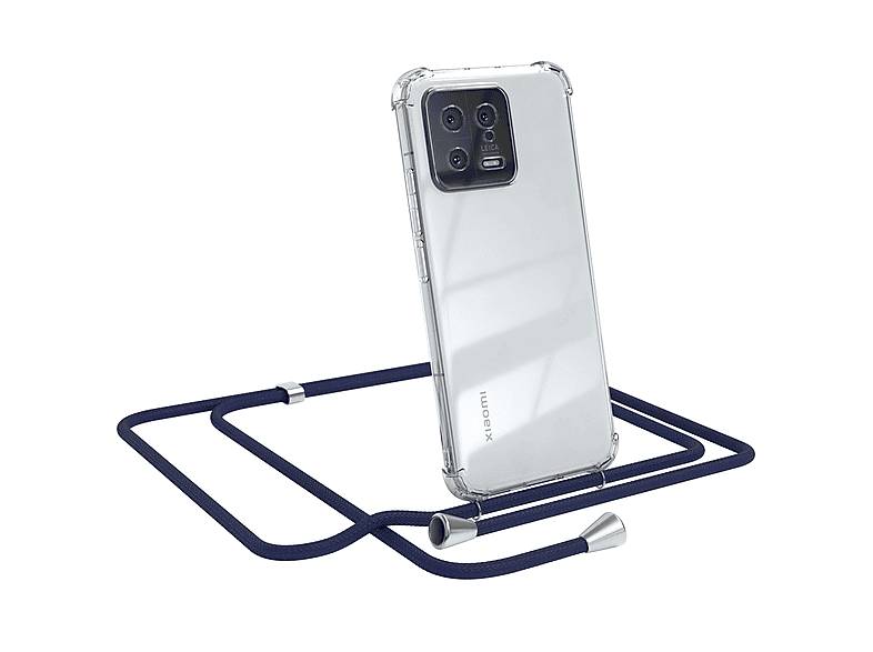 Umhängetasche, / Blau Silber Xiaomi, EAZY Umhängeband, 13, Clear Cover CASE mit Clips