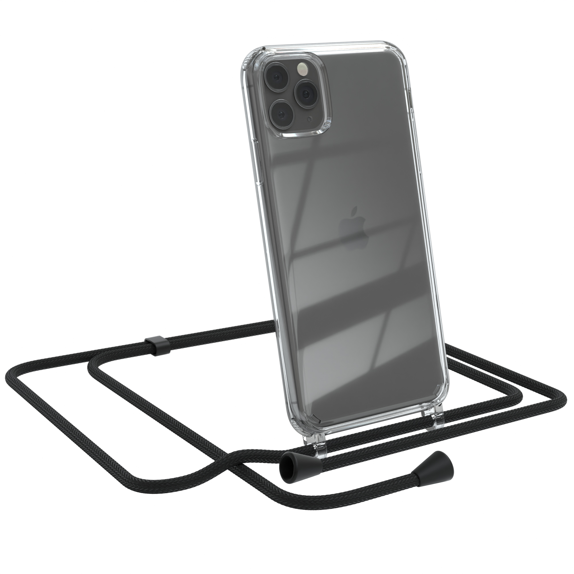 11 Max, Umhängetasche, Umhängeband, Schwarz EAZY iPhone mit Clear CASE Cover Apple, Pro