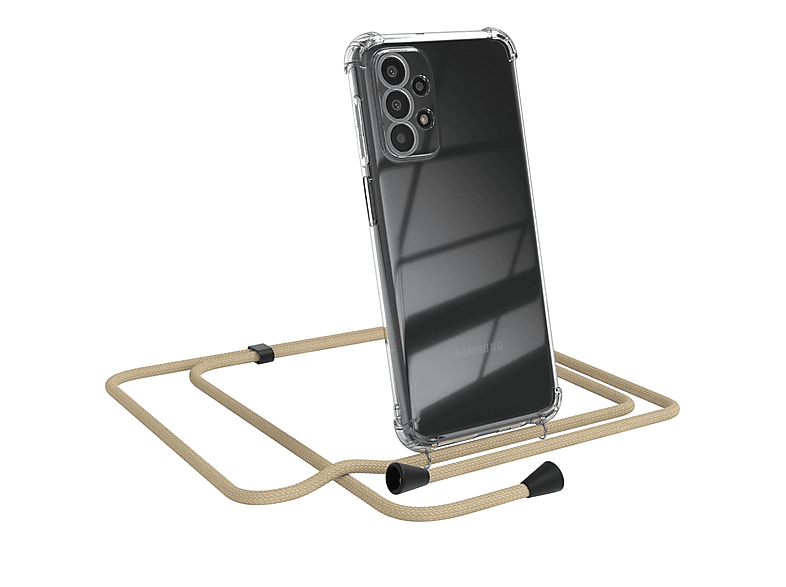 Umhängeband, Umhängetasche, A23 Taupe 5G, Clear Samsung, Beige EAZY CASE mit Galaxy Cover