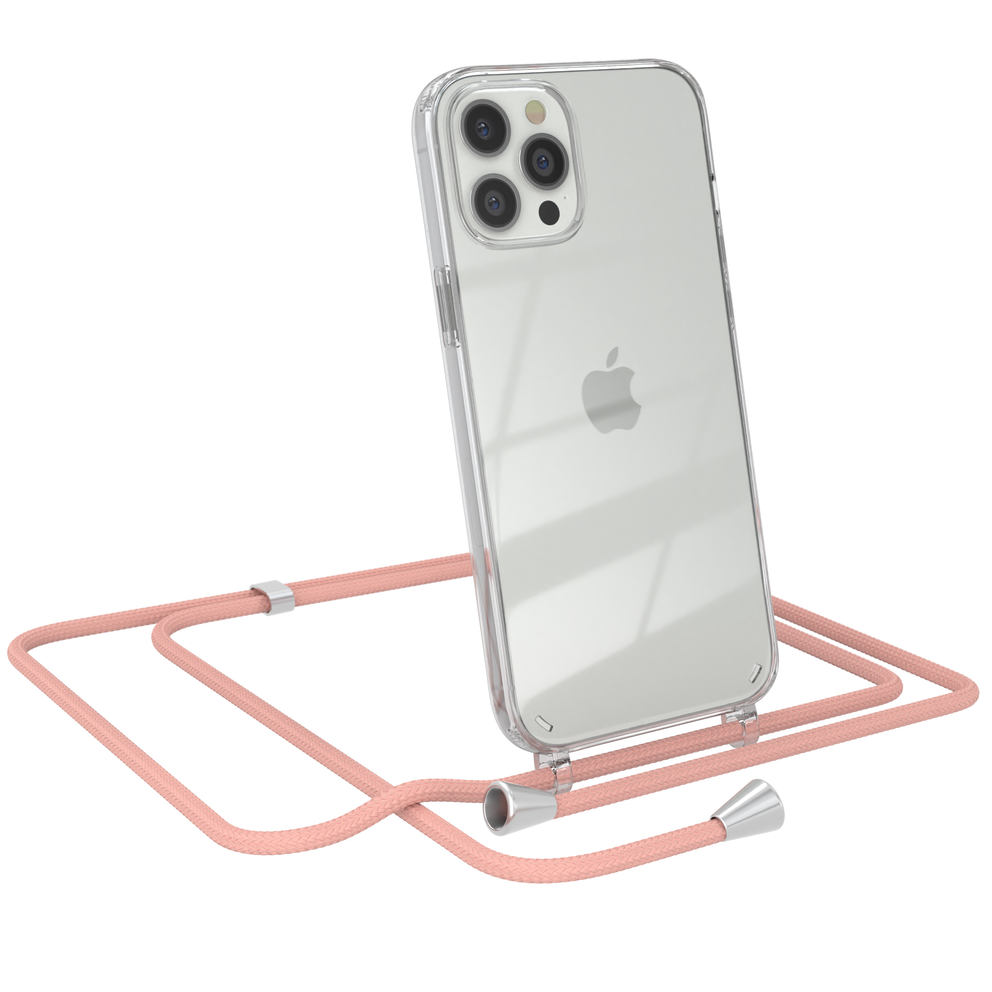 Max, Uni Pro Cover 12 Clear Altrosa CASE iPhone EAZY Umhängeband, mit Umhängetasche, Apple,