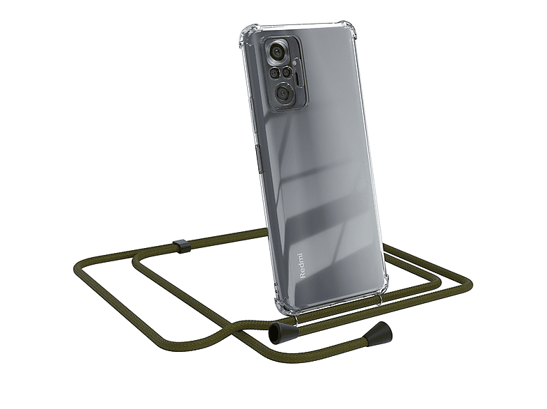 Umhängetasche, CASE EAZY Redmi Xiaomi, 10 Cover Pro, Note Umhängeband, mit Clear Grün Olive