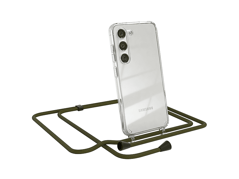 S23, Umhängeband, mit Olive Grün Cover Clear Samsung, CASE EAZY Galaxy Umhängetasche,