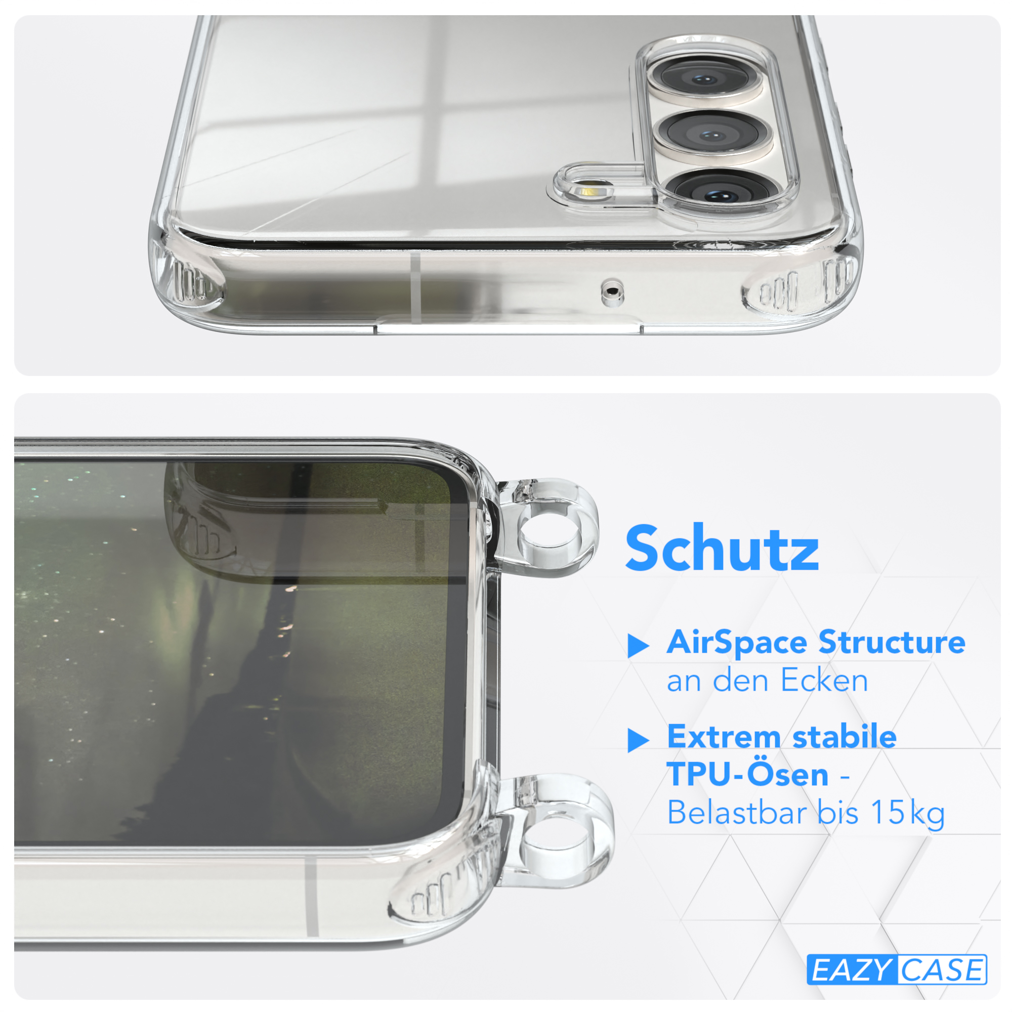 EAZY CASE Clear Grün Umhängeband, mit Samsung, Cover Olive Galaxy Umhängetasche, S23