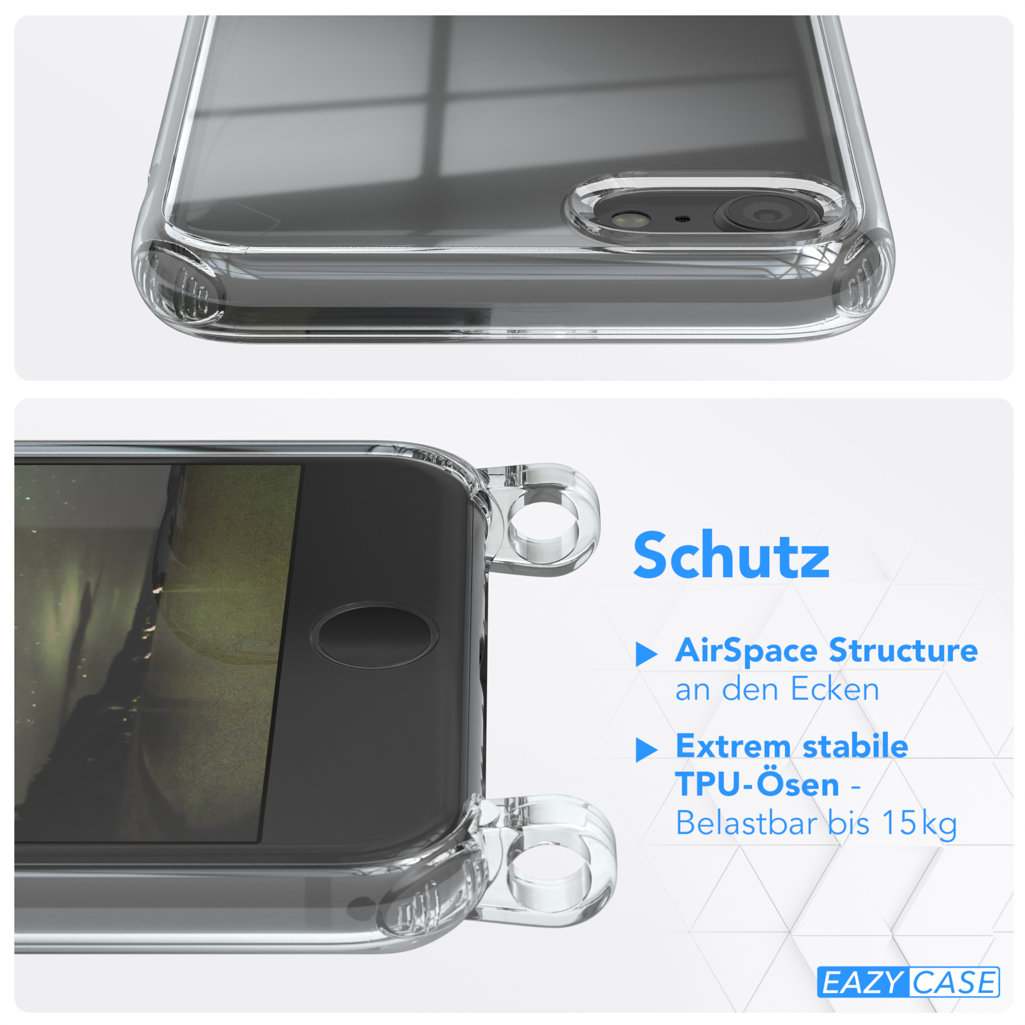 SE Grün / EAZY iPhone CASE Olive SE 2020, 8, Cover Umhängeband, mit Umhängetasche, Clear Apple, / 2022 iPhone 7