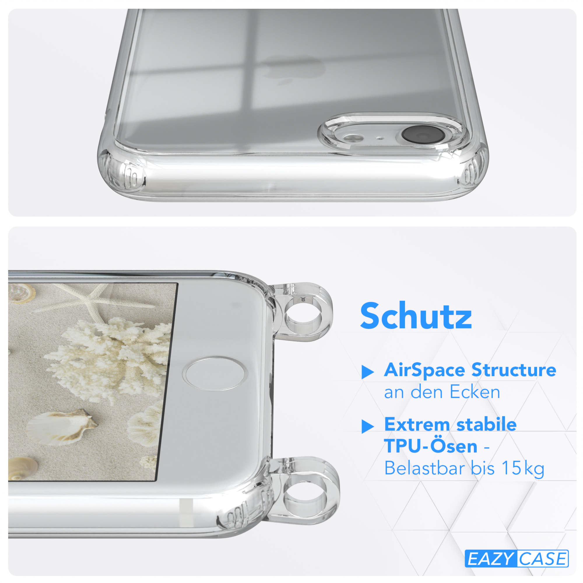 / SE 8, 7 Clear iPhone mit Taupe CASE Umhängeband, SE Umhängetasche, Apple, 2020, iPhone Cover EAZY 2022 Camouflage /