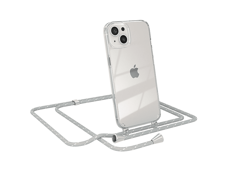 mit iPhone Hellgrau Umhängetasche, 13, Cover Clear Umhängeband, Weiß Apple, CASE EAZY