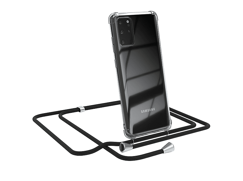 EAZY CASE Clear Cover mit Silber S20 Samsung, Umhängeband, S20 Umhängetasche, Plus Clips Plus 5G, / Galaxy Schwarz 