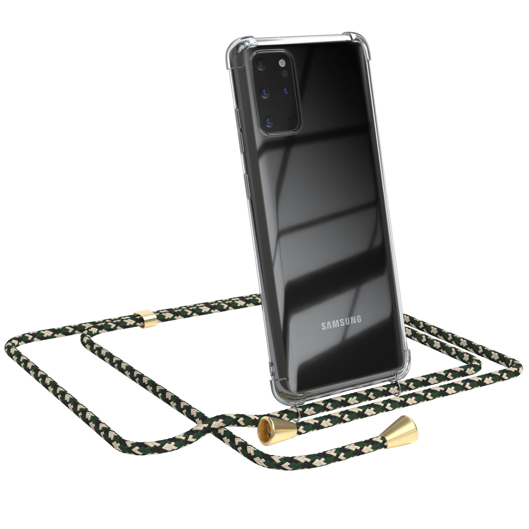 / Umhängeband, Gold S20 Clear / Plus Samsung, Camouflage EAZY Grün Galaxy CASE Cover mit Plus Umhängetasche, S20 Clips 5G,