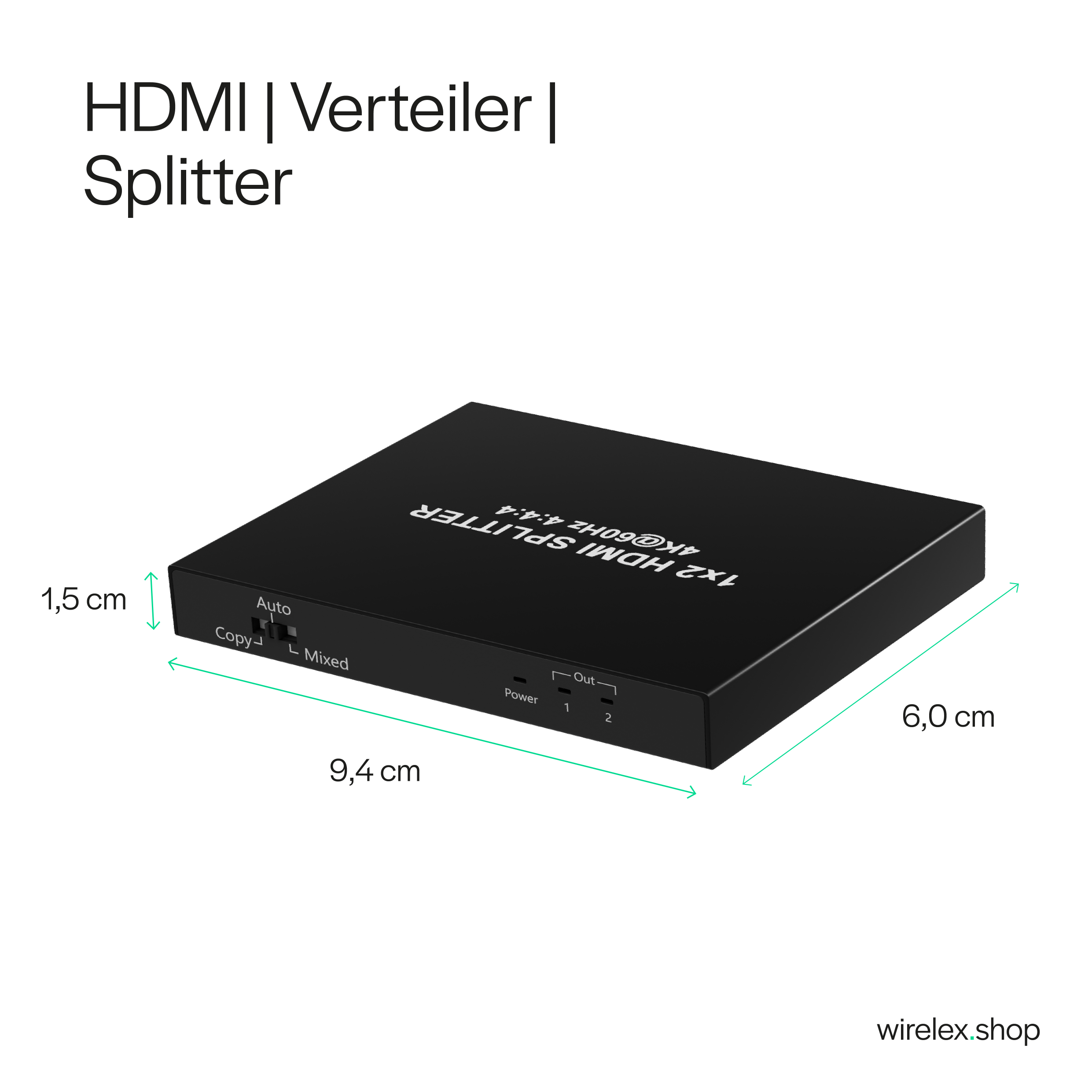 KABELBUDE HDMI Verteiler 1x Verteiler & IN 60Hz 2x – Umschalter 4K2K OUT