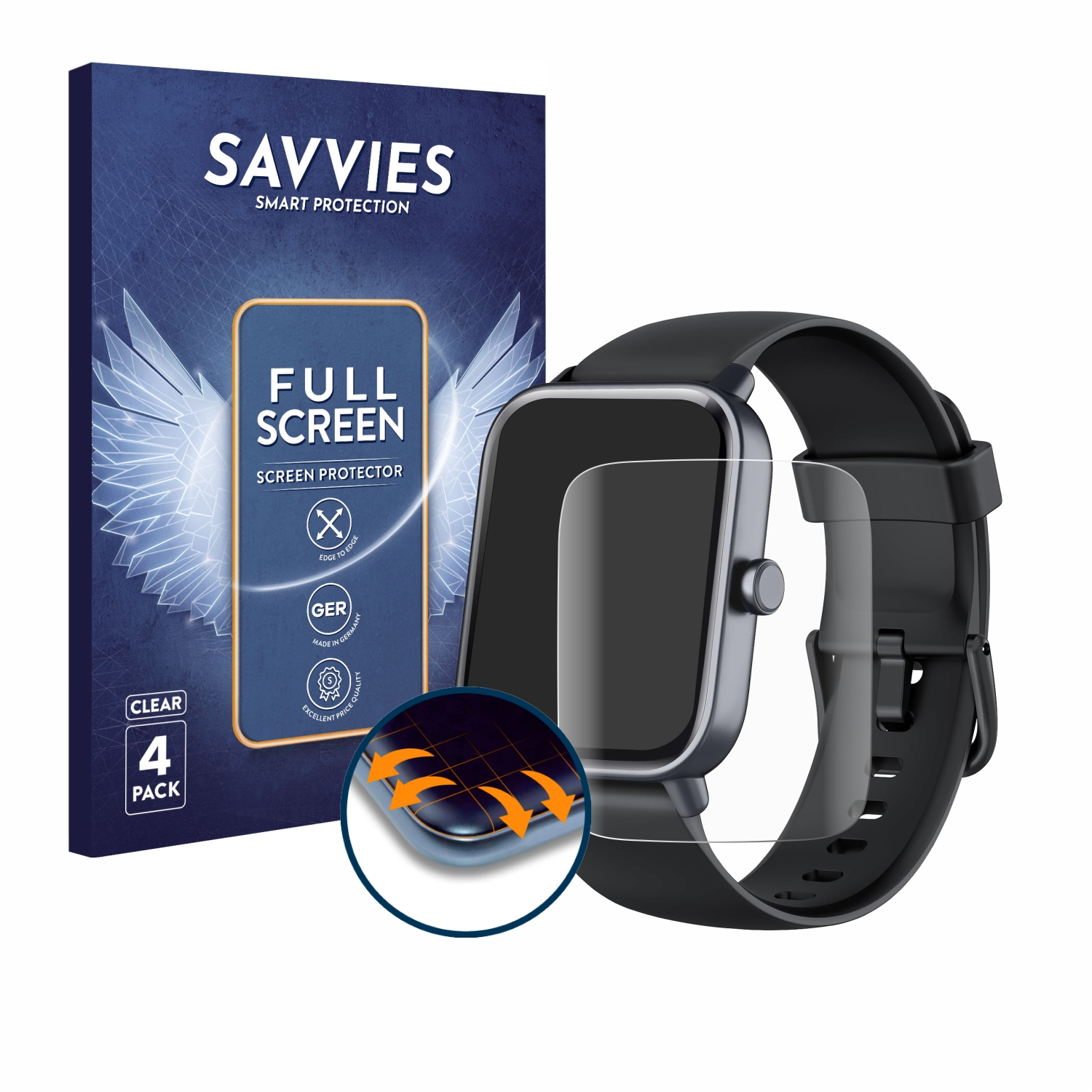 SAVVIES 4x Flex Full-Cover 3D IDW19) Schutzfolie(für Gydom Curved
