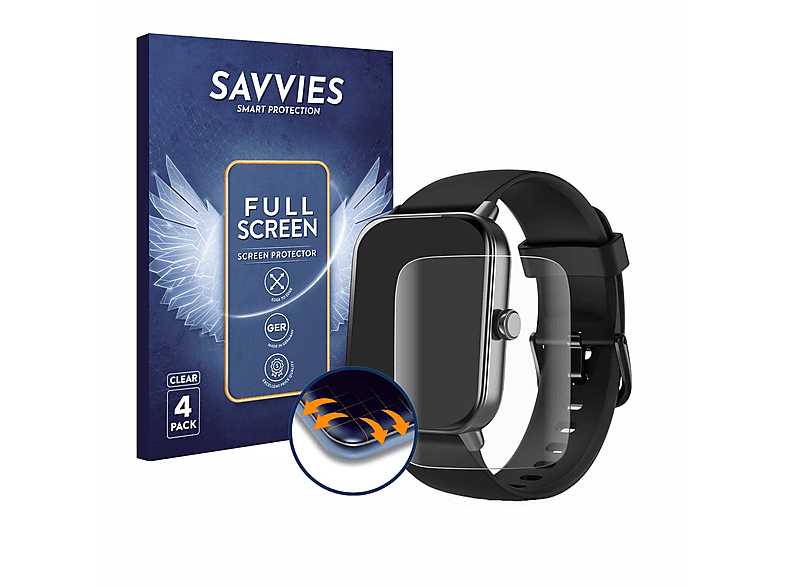 SAVVIES Full-Cover Schutzfolie(für IDW19 3D 4x Curved Flex Yoever 1.8\
