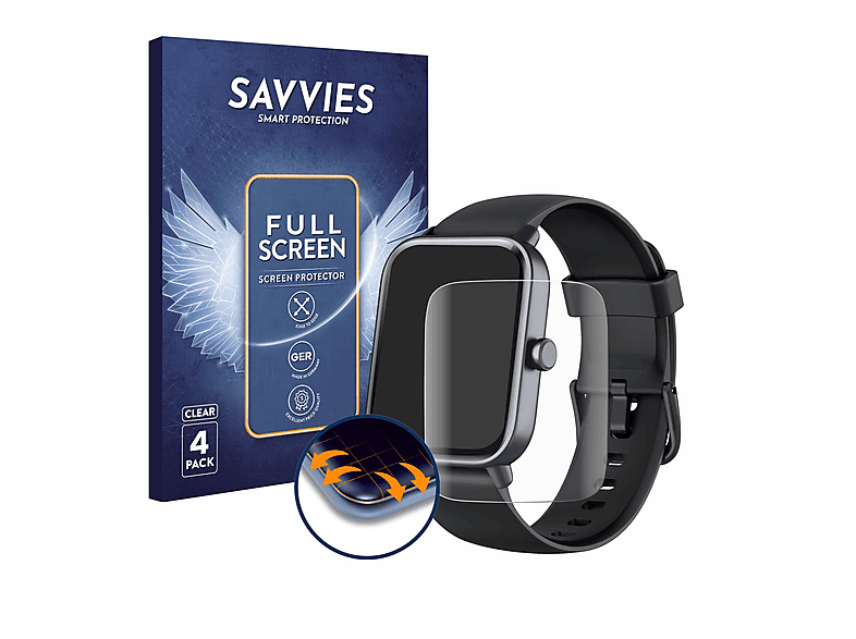 SAVVIES 4x Flex Full-Cover 3D Curved Schutzfolie(für Gydom BK19 1.8\