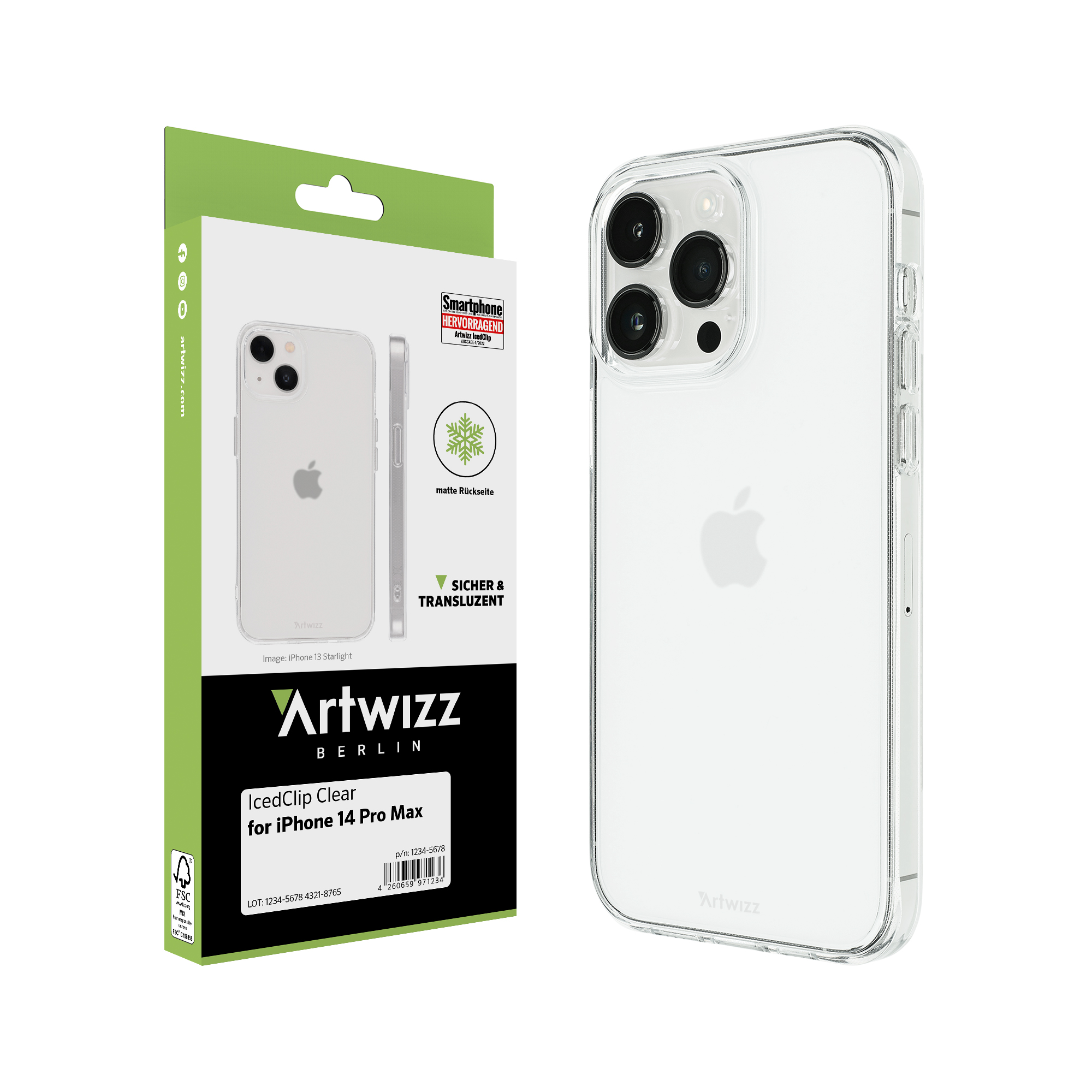 ARTWIZZ IcedClip, Backcover, Apple, 14 Pro Max, Transluzent iPhone