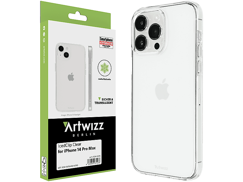 ARTWIZZ IcedClip, Backcover, Apple, iPhone 14 Pro Max, Transluzent
