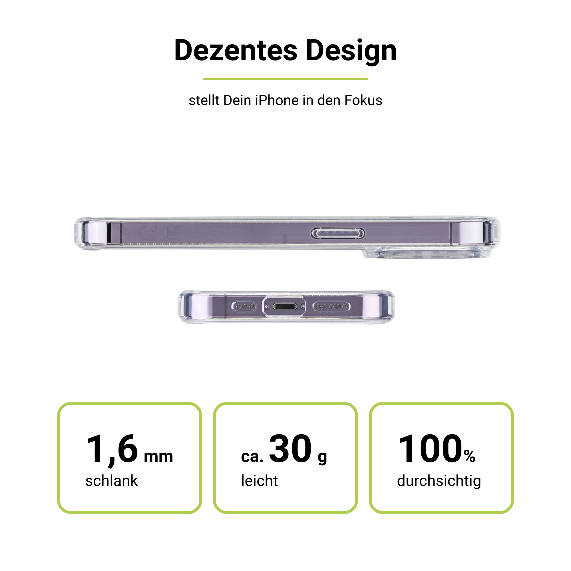 ARTWIZZ Backcover, Transluzent Apple, IcedClip, iPhone 14 Pro,