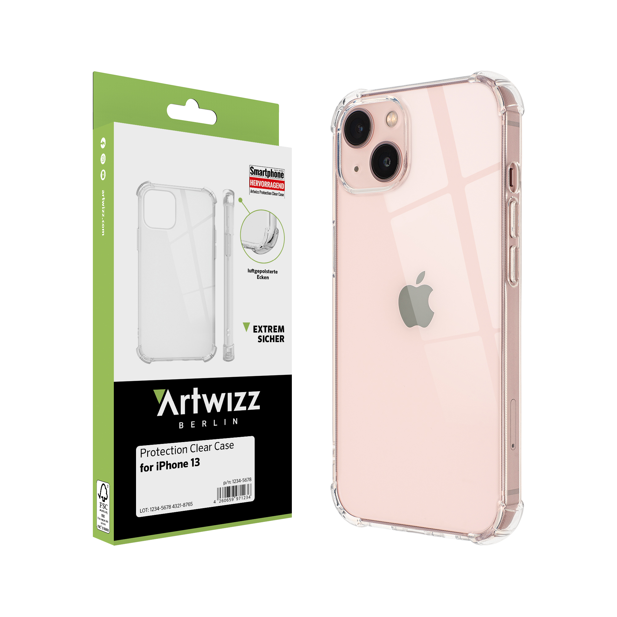ARTWIZZ Protection 13, iPhone Apple, Case, Clear Transparent Backcover
