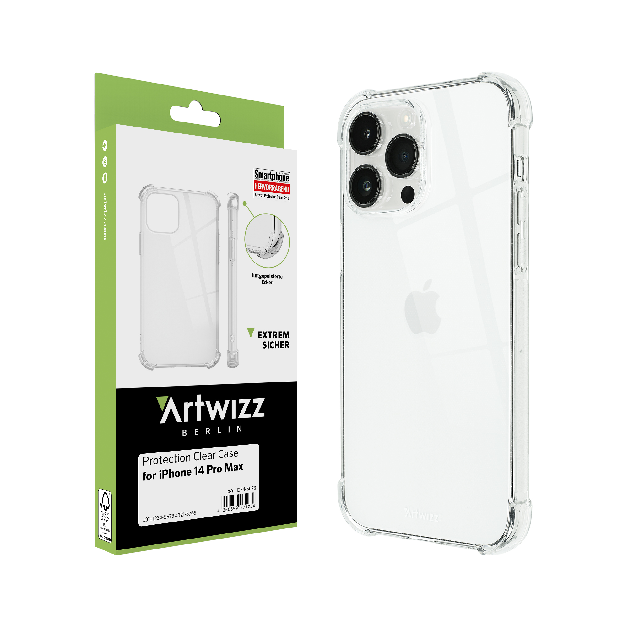 14 iPhone Max, ARTWIZZ Backcover, Transparent Protection Pro Case, Apple, Clear