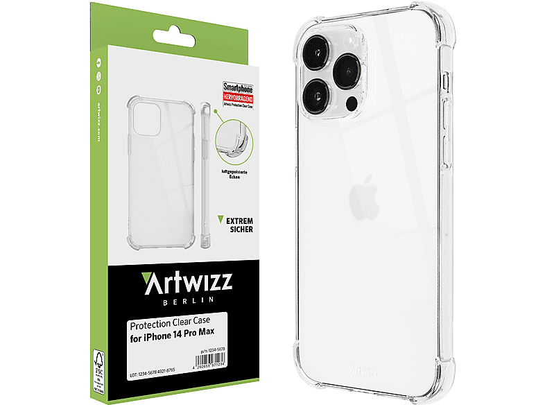 ARTWIZZ Protection Clear Case, Max, Transparent 14 Apple, iPhone Backcover, Pro