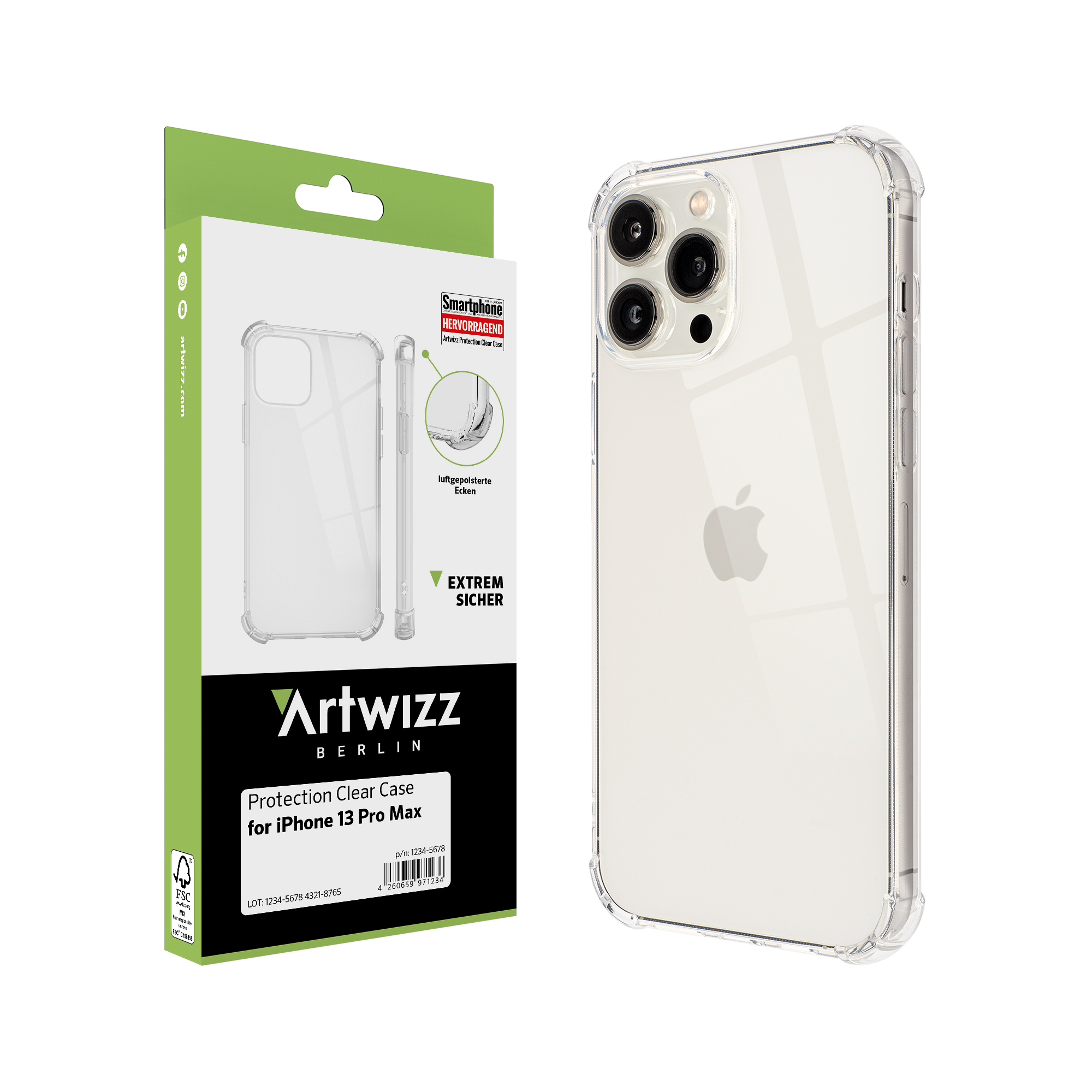 Pro iPhone Clear Backcover, Case, Max, ARTWIZZ Protection Transparent Apple, 13