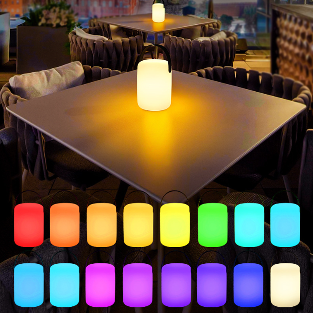 Lichtfarben Tragbare BYTELIKE Fernbedienungsschalter, Augenschutz-Lichtquelle, 16 Tischleuchte Zylindrische - Dekoration Beleuchtung