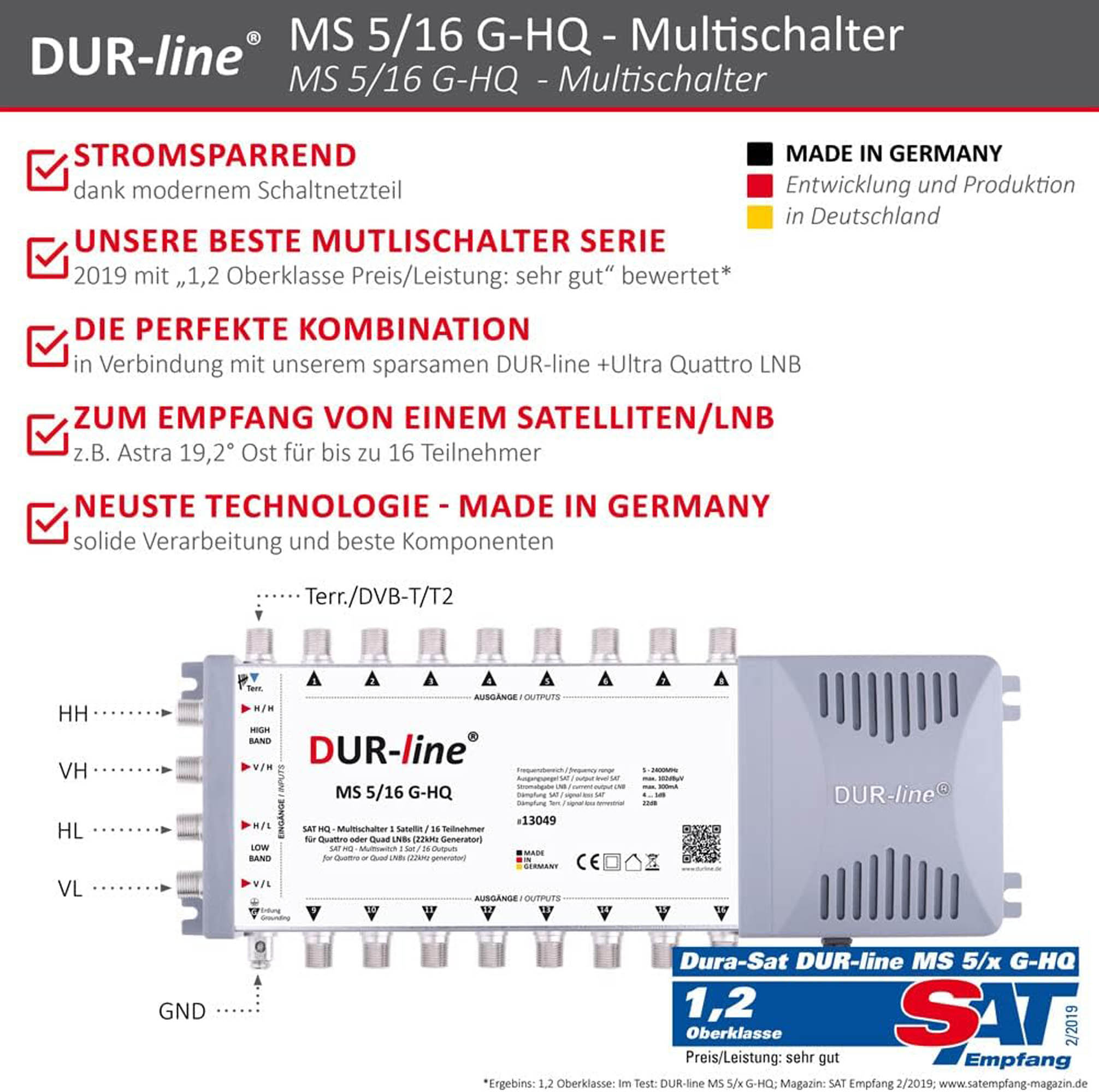 MS Multischalter DUR-LINE 5/16 G-HQ