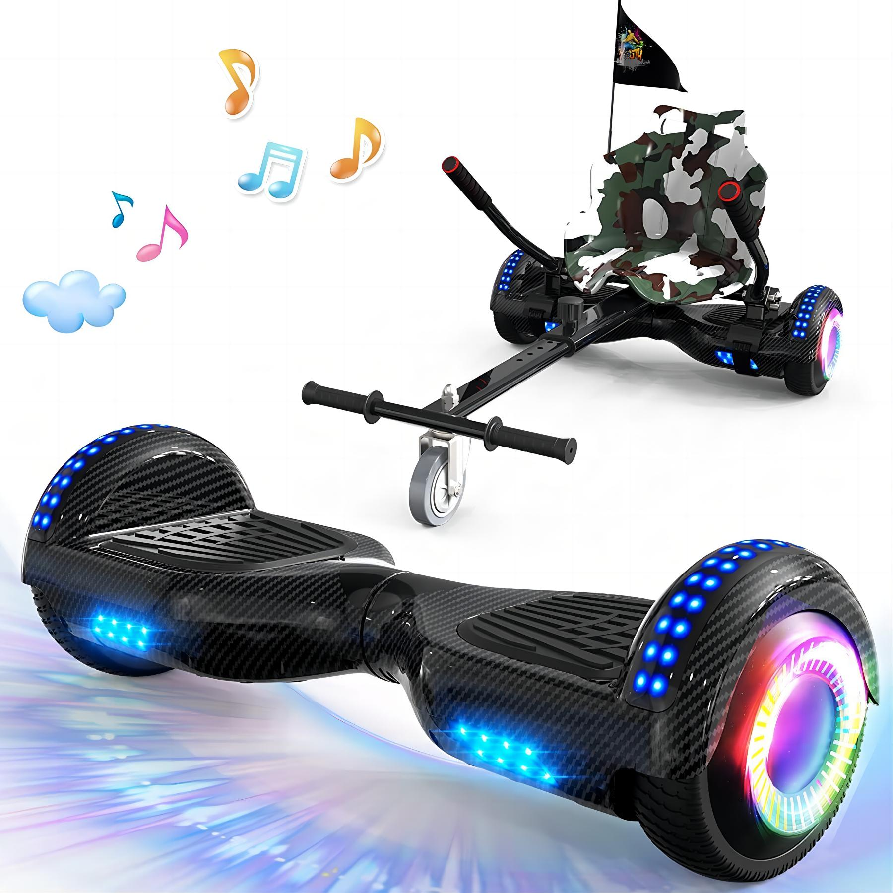 GEEKME JD7 Hoverboard und Armeegrün) Board mit Balance (6,5 Sitz Kohlenschwarz Zoll