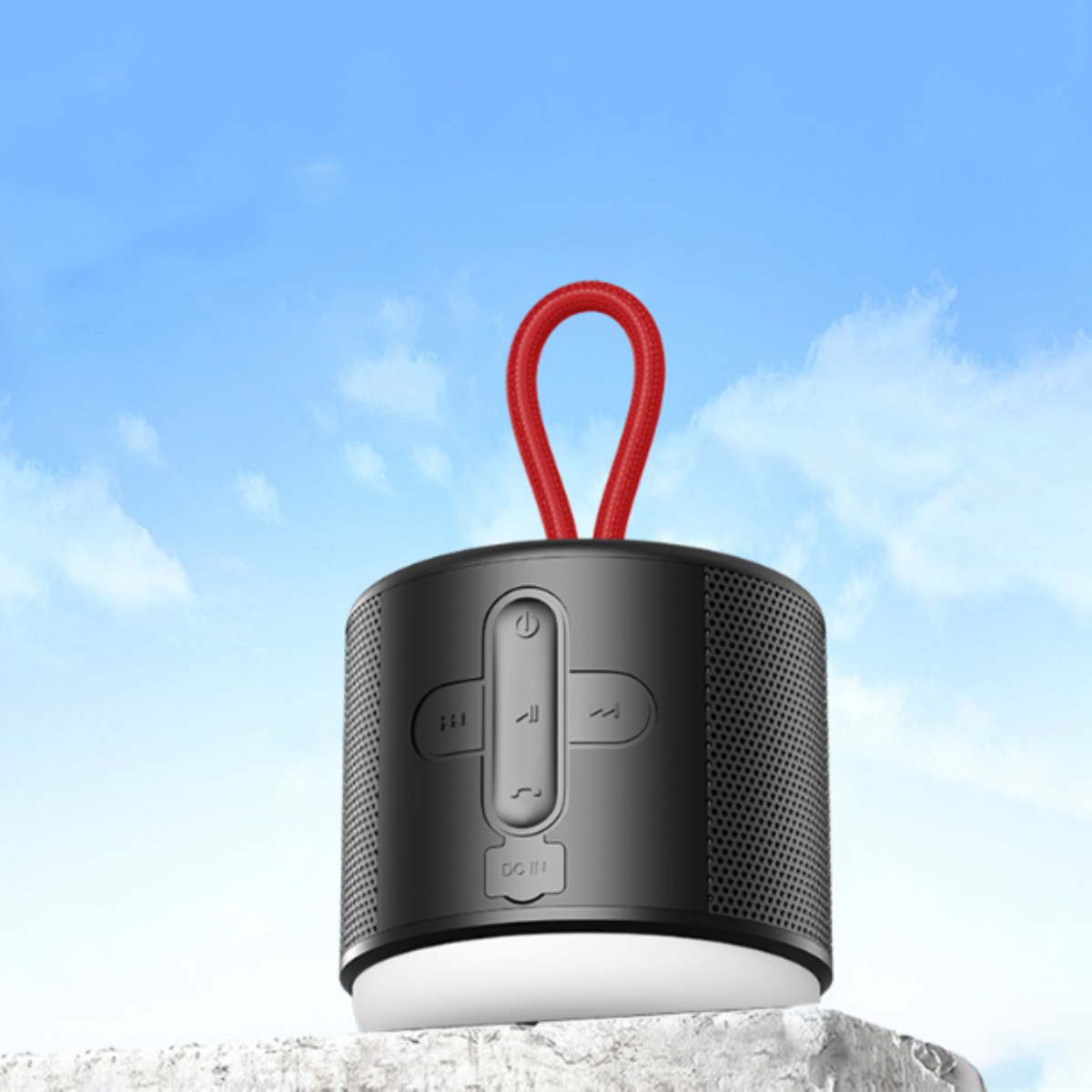 ENBAOXIN Mini-Bluetooth-Stereoanlage - LED-bunt, Subwoofer Kabelloser Rot Bluetooth-Lautsprecher