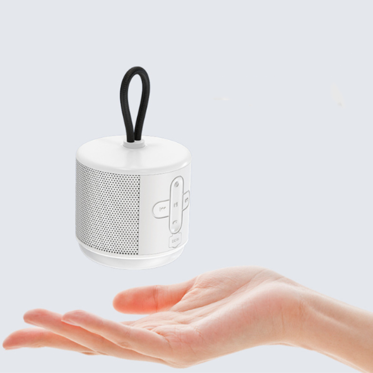 ENBAOXIN Mini-Bluetooth-Stereoanlage - Subwoofer Bluetooth-Lautsprecher, Weiß LED-bunt, Kabelloser