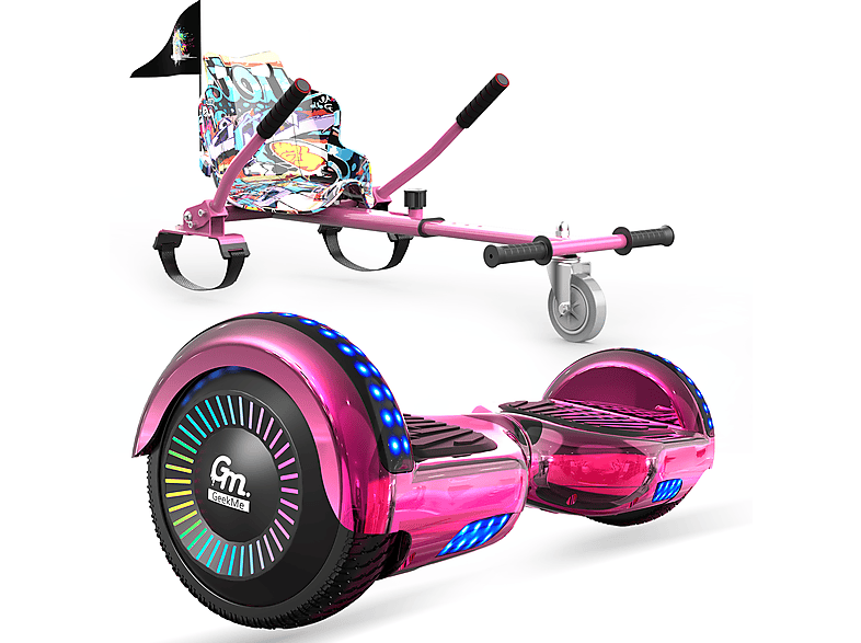 und Zoll, mit Board GEEKME Rosa Hoverboard (6,5 Balance Hippop-Rosa) JD8 Sitz