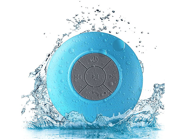 ELKUAIE Wasserdicht mit Saugnapf Lautsprecher, blue