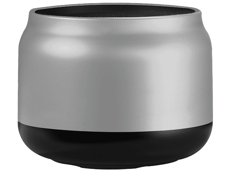 BYTELIKE Bluetooth-Mini-Metall-Lautsprecher, Subwoofer, Langlebigkeit, Tragbar Silber Bluetooth-Lautsprecher, und Kompakt