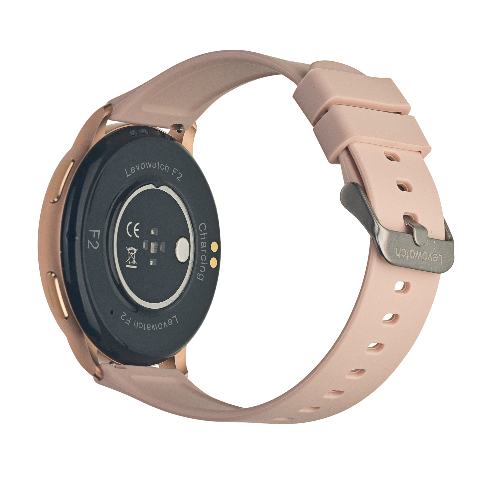 Silikon Tel Aluminium-Rand & Rosa Smartwatch Edelstahlarmband, F2 + Temp LEVOWATCH