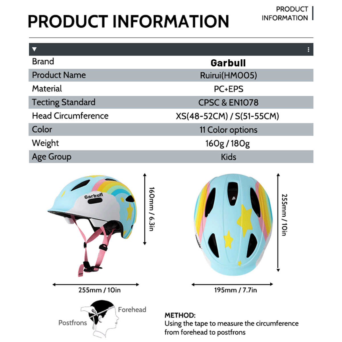 PROSCENIC Kinder S, 51-55 cm cm, Regenbogenfarben)